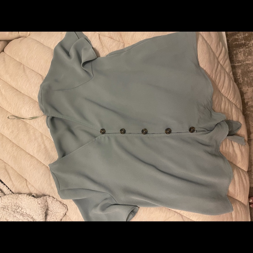 blue button down shirt , super cute